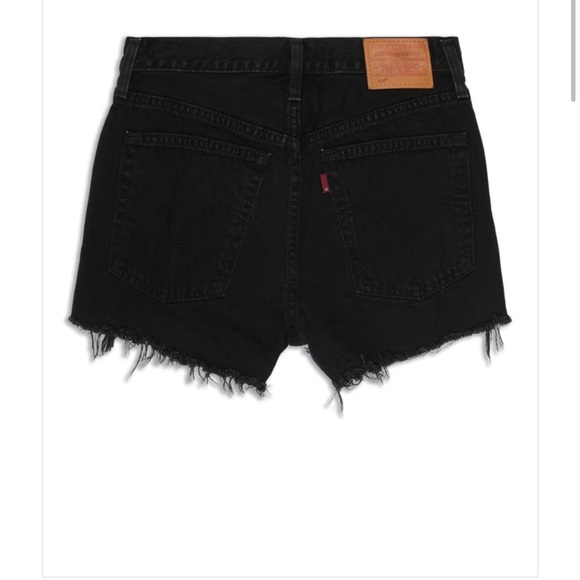 Levi’s Black Distressed Denim Shorts - Picture 1 of 3